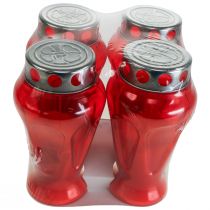 Itens Velas de sepultura gotas vermelhas luzes de luto Ø9cm H17cm 4 pcs