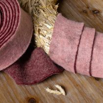 Itens Fita de feltro bicolor fita para vasos fita de feltro de lã rosa vermelho 7,5cm 5m