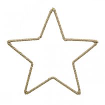 Decoração do advento, estrela de decoração de natal, juta estrela de decoração W24.5cm 5pcs