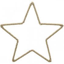 Decoração do advento, estrela de decoração de natal, juta estrela de decoração B31cm 4 peças