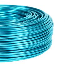 Itens Arame de alumínio Ø2mm, 500g, 60m, turquesa - Arame flexível para artesanato, arranjos florais e criações DIY.