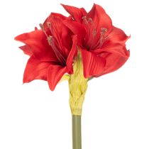 Itens Flor artificial de amarílis vermelha com haste, decoração floral para o Natal, 50 cm