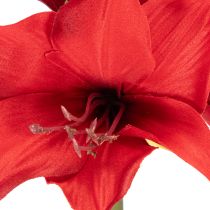 Itens Flor artificial de amarílis vermelha com haste, decoração floral para o Natal, 50 cm