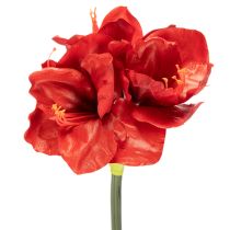 Itens Flor artificial de amarílis vermelha, com haste longa, para vaso e arranjos, 77 cm.