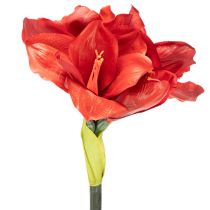 Itens Flor artificial de amarílis vermelha, com haste longa, para vaso e arranjos, 77 cm.