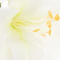 Itens Flor artificial de amarílis branca, com haste, para o Advento e Natal, 50 cm