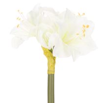 Itens Flor artificial de amarílis branca, com haste, para o Advento e Natal, 50 cm