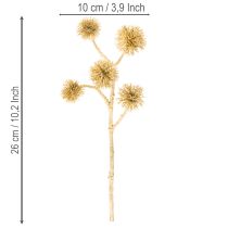 Itens Ramo de Frutas Artificial Âmbar, Decoração Dourada, 26cm, Pacote com 6 unidades