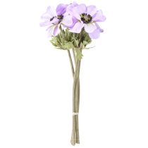 Itens Anêmonas artificiais lilás, 34 cm de comprimento, conjunto com 4 peças.