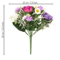 Itens Buquê artificial de anêmonas, decoração de primavera, versátil e com design moderno, 26 cm.