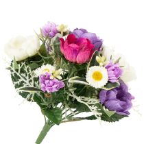 Itens Buquê artificial de anêmonas, decoração de primavera, versátil e com design moderno, 26 cm.