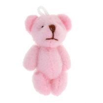 Pingente de urso rosa 3,8 cm 12 unidades