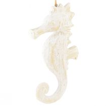 Itens Pendente decoração de cavalo marinho branco, decoração marítima Alt.23cm