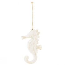 Itens Pendente decoração de cavalo marinho branco, decoração marítima Alt.23cm