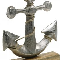 Âncora em metal, decoração marítima, decoração marítima náutica prata, cores naturais A32cm