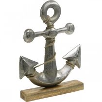 Âncora em metal, decoração marítima, decoração marítima náutica prata, cores naturais A32cm