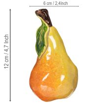 Itens Conjunto de frutas artificiais: maçã e pera, item decorativo de outono, 12 cm, 3 peças