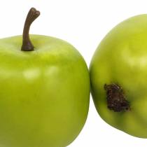 Mini maçãs decorativas verde-amarelo artificial H4.3cm Ø3.6cm 24pcs