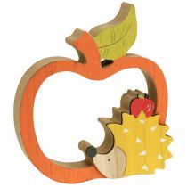 Itens Figura decorativa outono, maçã com ouriço, decoração em madeira 16,5×15cm 3pcs