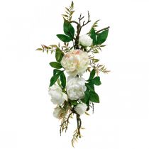 Topper peônia, decoração de mesa, ramo Paeonia branco L60cm