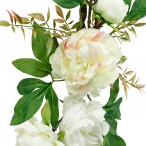 Topper peônia, decoração de mesa, ramo Paeonia branco L60cm