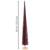 Itens Árvore de Natal decorativa, figura esguia de árvore sobre base de madeira, 60 cm