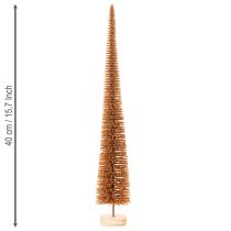 Itens Árvore de Natal artificial, modelo fino, com base de madeira, 40 cm, conjunto de 3 peças.