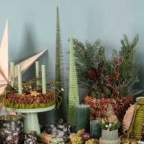 Itens Árvore de Natal artificial com base de madeira para decoração natalina, 80 cm