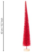 Itens Árvore de Natal decorativa estreita, árvore de Natal artificial em base de madeira, 40 cm, 3 peças