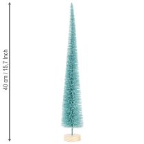 Itens Árvore de Natal artificial, esguia, com base de madeira, 40 cm