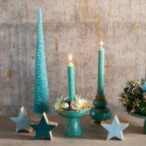 Itens Árvore de Natal artificial, esguia, com base de madeira, 40 cm
