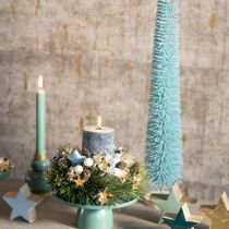 Itens Árvore de Natal artificial, árvore decorativa, design delicado com base de madeira, 80 cm