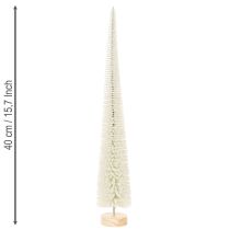 Itens Árvore de Natal decorativa com base de madeira para decoração de inverno, 40 cm, 3 peças