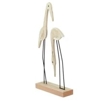 Itens Suporte figura de madeira par de guindaste natural 27,5×13cm 2 un