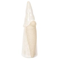 Itens Conjunto de 3 estatuetas decorativas de gnomos, em cerâmica clara, estilo escandinavo, 18 cm.