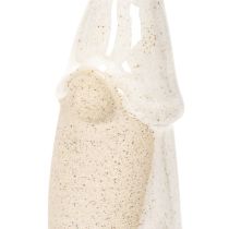 Itens Conjunto de 3 estatuetas decorativas de gnomos, em cerâmica clara, estilo escandinavo, 18 cm.