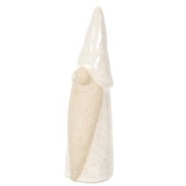 Itens Conjunto de 3 estatuetas decorativas de gnomos, em cerâmica clara, estilo escandinavo, 18 cm.
