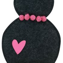 Itens Decoração de mesa decoração coelhinho da Páscoa feltro preto com coração 45cm 3 peças