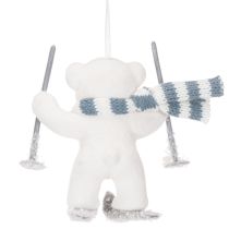 Itens Pingente de urso polar em esquis com cachecol para pendurar, 10 cm, 2 peças