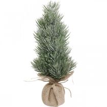 Mini árvore de Natal nevada artificialmente em saco Altura 33cm