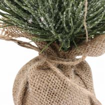 Mini árvore de Natal nevada artificialmente em saco Altura 33cm