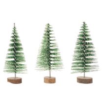 Itens Mini árvores de Natal artificiais para decoração de mesa, cobertas de neve, 6 cm, 12 peças.