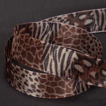 Itens Fita decorativa com estampa animal, padrão de leopardo, fita para presentes, 25 mm de largura, 20 m de comprimento.
