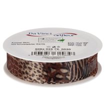Itens Fita decorativa com estampa animal, padrão de leopardo, fita para presentes, 25 mm de largura, 20 m de comprimento.