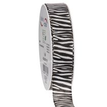 Itens Fita para presentes com estampa de zebra, 25 mm de largura, 20 m de comprimento.
