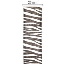Itens Fita para presentes com estampa de zebra, 25 mm de largura, 20 m de comprimento.