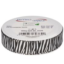 Itens Fita para presentes com estampa de zebra, 25 mm de largura, 20 m de comprimento.