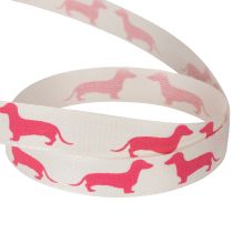 Itens Fita decorativa com estampa de dachshund, fita para presente, 15 mm de largura, 18 m de comprimento.
