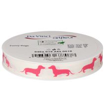 Itens Fita decorativa com estampa de dachshund, fita para presente, 15 mm de largura, 18 m de comprimento.