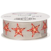 Itens Fita decorativa com estrelas vermelhas, 40 mm de largura, 15 m de comprimento.